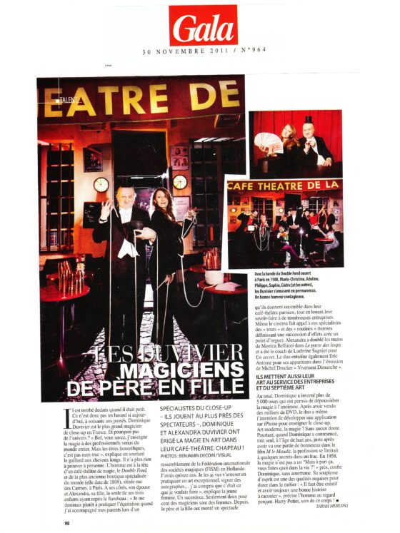 Gala Les Duvivier magiciens de père en fille